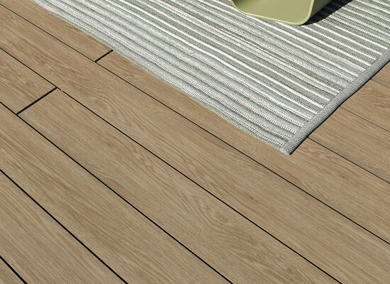 Photorealistic wood print decking